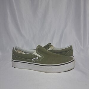 Vans Classic Slip On Womens 6.5 Green & White